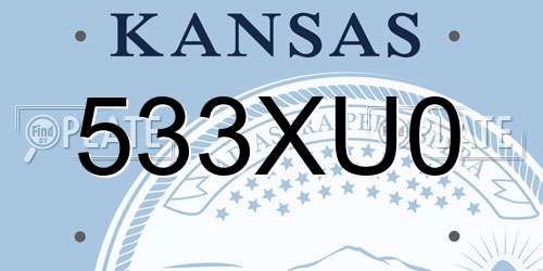 533XU0 Kansas License Plate