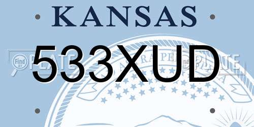 533XUD Kansas License Plate
