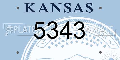 5343 Kansas License Plate