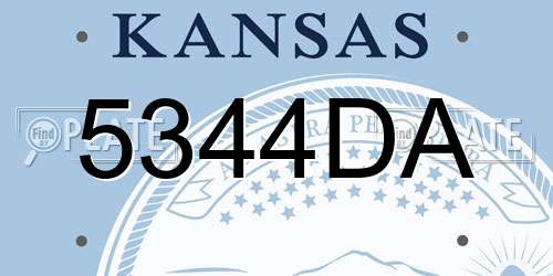 5344DA Kansas License Plate