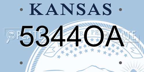 5344OA Kansas License Plate