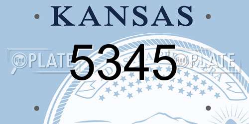 5345 Kansas License Plate