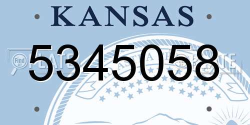 5345058 Kansas License Plate