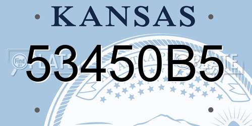 53450B5 Kansas License Plate