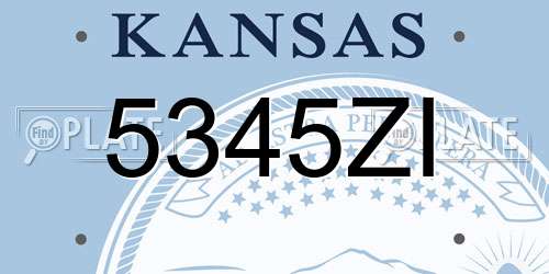 5345ZI Kansas License Plate