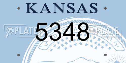 5348 Kansas License Plate