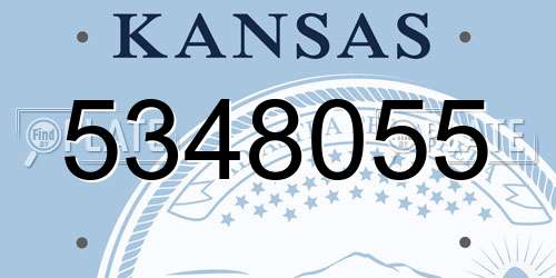 5348055 Kansas License Plate