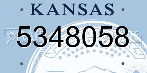 5348058 Kansas License Plate