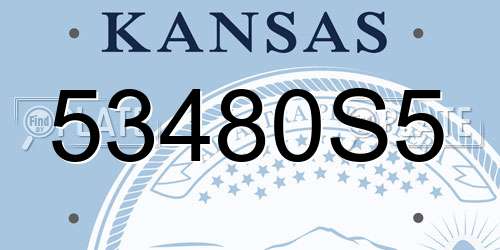 53480S5 Kansas License Plate