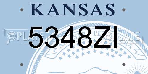 5348ZI Kansas License Plate