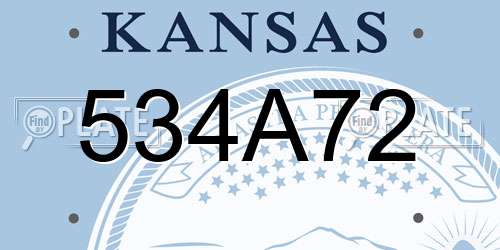 534A72 Kansas License Plate