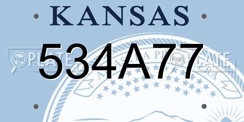 534A77 Kansas License Plate