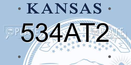 534AT2 Kansas License Plate