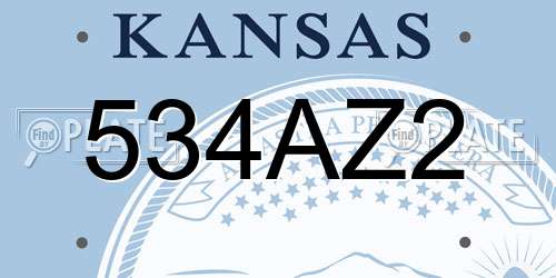 534AZ2 Kansas License Plate