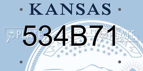 534B71 Kansas License Plate