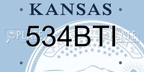 534BTI Kansas License Plate
