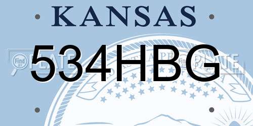 534HBG Kansas License Plate