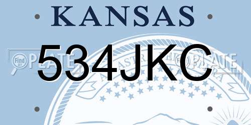 534JKC Kansas License Plate