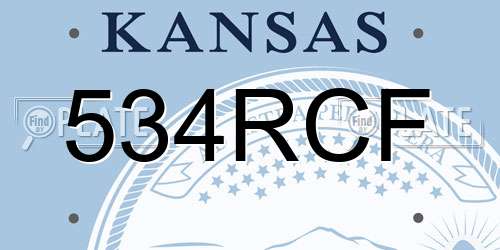 534RCF Kansas License Plate