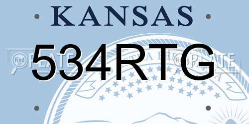 534RTG Kansas License Plate