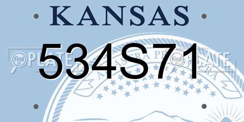 534S71 Kansas License Plate
