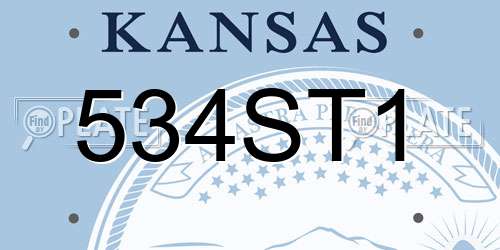 534ST1 Kansas License Plate