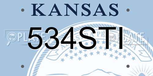 534STI Kansas License Plate