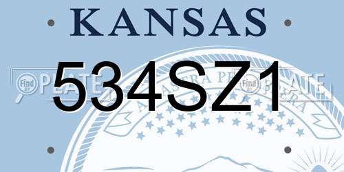 534SZ1 Kansas License Plate