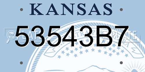 53543B7 Kansas License Plate
