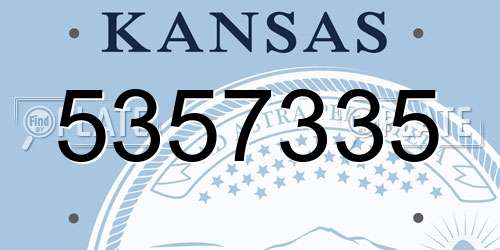 5357335 Kansas License Plate