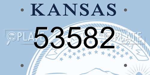 53582 Kansas License Plate