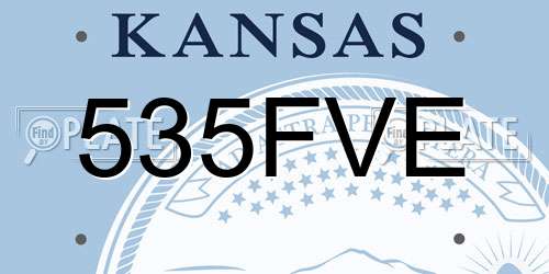 535FVE Kansas License Plate