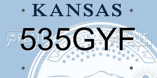 535GYF Kansas License Plate