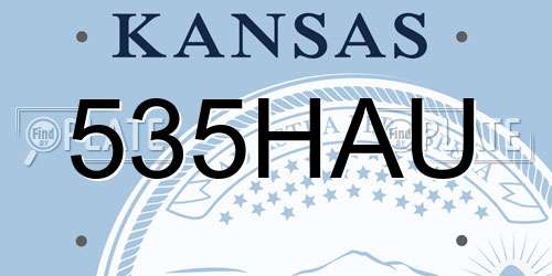 535HAU Kansas License Plate