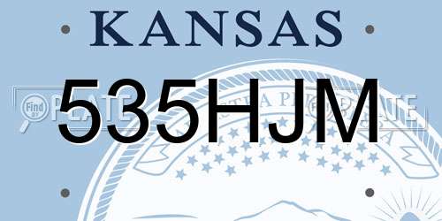 535HJM Kansas License Plate
