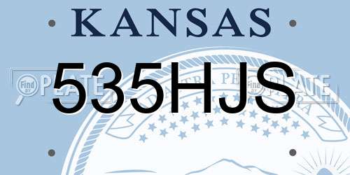 535HJS Kansas License Plate