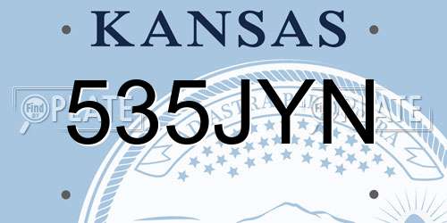 535JYN Kansas License Plate