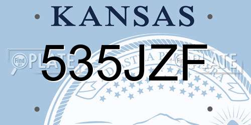 535JZF Kansas License Plate