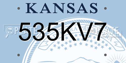 535KV7 Kansas License Plate
