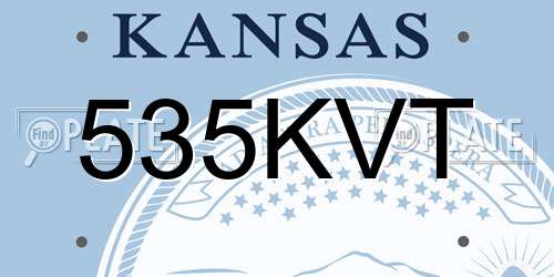 535KVT Kansas License Plate