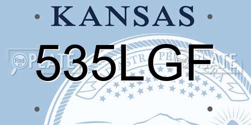 535LGF Kansas License Plate