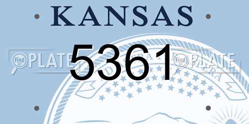 5361 Kansas License Plate