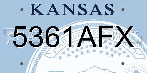 5361AFX Kansas License Plate
