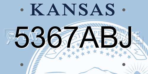5367ABJ Kansas License Plate