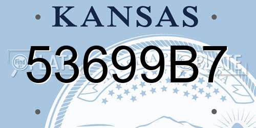 53699B7 Kansas License Plate
