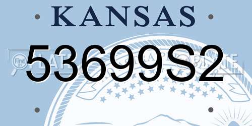 53699S2 Kansas License Plate