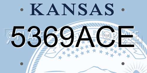 5369ACE Kansas License Plate