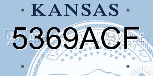 5369ACF Kansas License Plate