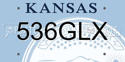 536GLX Kansas License Plate