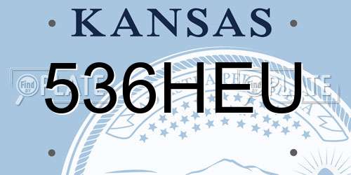536HEU Kansas License Plate